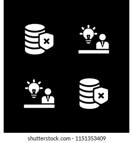 4 resolution icons in vector set. idea and error illustration for web and graphic design