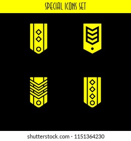 4 respect icons in vector set. army illustration for web and graphic design