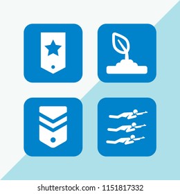 4 respect icons in vector set. army and hope illustration for web and graphic design