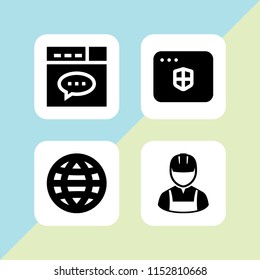 4 responsive icons in vector set. web site, user and ui illustration for web and graphic design