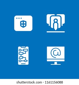 4 responsive icons in vector set. web site and ui illustration for web and graphic design