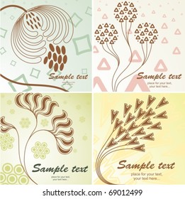 4 Retro floral background