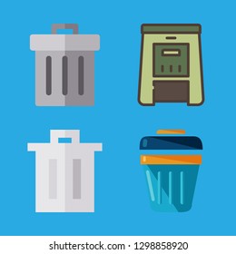 4 reuse icons with trash and bin in this set