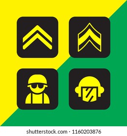 4 rifle icons in vector set. swat and army illustration for web and graphic design
