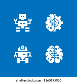 4 robotic icons in vector set. artificial intelligence and robot illustration for web and graphic design