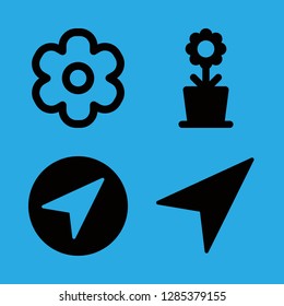 4 rose icons with navigation and flower in this set