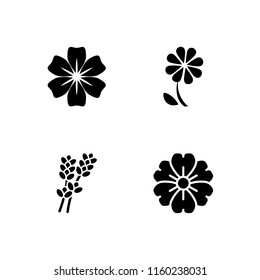 4 rose icons in vector set. flower illustration for web and graphic design