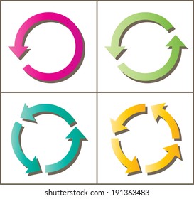 4 rotate arrow icon sign. vector / illustration