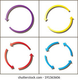 4 rotate arrow icon sign. vector / illustration