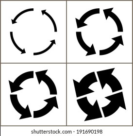 4 rotate arrow icon sign. vector / illustration