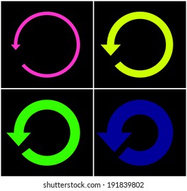 4 rotate arrow icon sign. vector / illustration