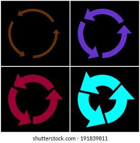 4 rotate arrow icon sign. vector / illustration