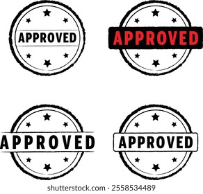 4 Round Shaped Approved Stamp