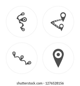 4 Route, Placeholder modern icons on round shapes, vector illustration, eps10, trendy icon set.