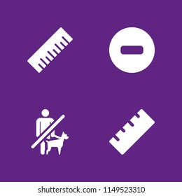 4 rule icon set with no pets, ruler and no entry vector illustration for graphic design and web