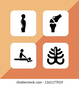 4 salt icons in vector set. bones, spa and bone illustration for web and graphic design