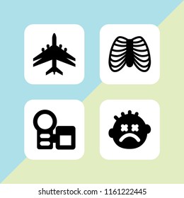 4 sand icons in vector set. stunned, vacations and skeleton illustration for web and graphic design