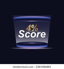 4% Score Sign Designed to catch the  and illustration  combination in blue Vector illustration background design.