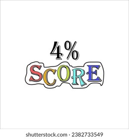 4% Score Sign Designed to catch the eye and illustration art with fantastic font various combination in white background - Shutterstock ID 2382733549