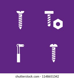 4 screw icon set with screw and ratchet vector illustration for graphic design and web