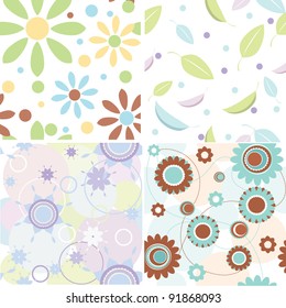  4 seamless background floral textures
