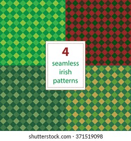 4 seamless geometric irish patterns