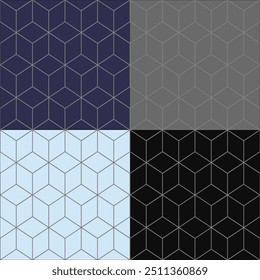 4 Modelo geométrico inconsútil con la línea de la rejilla del hexágono, fondo inconsútil del Vector. Textura gris. Patrón gráfico moderno. Diseño gráfico de celosía simple para la decoración, impresión, paquete