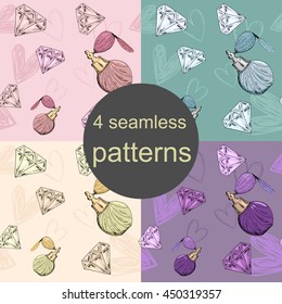 4 seamless glamour patterns 