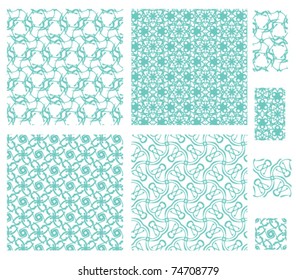 4 seamless patterns  with floral elements