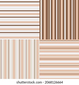 4 Seamless patterns with stripes. Perfect for apparel, fabric, textile, wrapping paper,decoration, card, scrapbooking. Vector illustration.