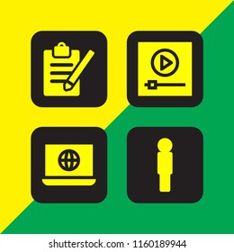 4 search icons in vector set. seo and web, human, www and register illustration for web and graphic design