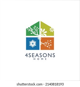 4 Plantilla vectorial de diseño del logotipo de Seasons House