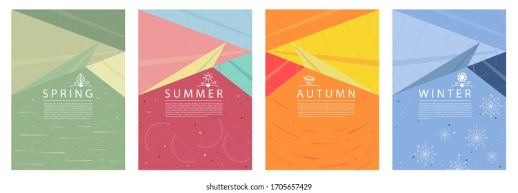 4 seasons vector abstract background