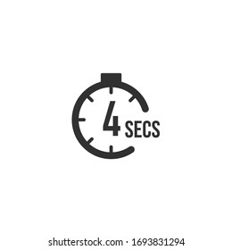 4 seconds Countdown Timer icon set. time interval icons. Stopwatch and time measurement. Stock Vector illustration isolated on white background.