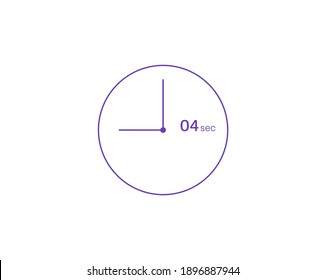 The 4 seconds, Timer 4 sec icon, stopwatch vector icon. Clock and watch, timer, countdown symbol