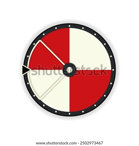 4 section blank wheel of fortune icon. Clipart image isolated on white background