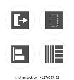 4 Sent, Vertical alignment, Column, Tile modern icons on round shapes, vector illustration, eps10, trendy icon set.