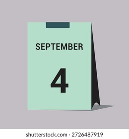 4 september calendar date icon minimal desk calendar vector illustration