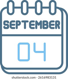 4 September Line Two Colour Icon
