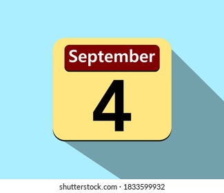 4 de septiembre - Imagen vectorial de un icono de un calendario