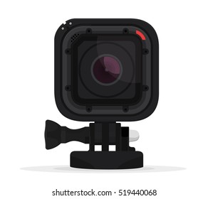 4 session, action camera on white background