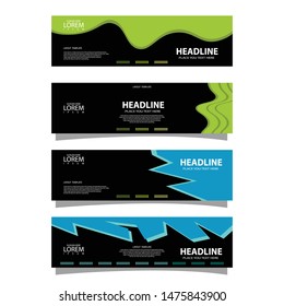 4 set banner abstract vector modern for element web