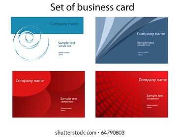 4 set of business card