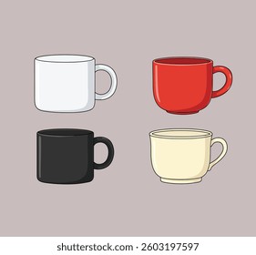 4 Set of Coffee Mug Ready to Serve