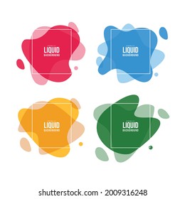 
4 Set colorful liquid background template