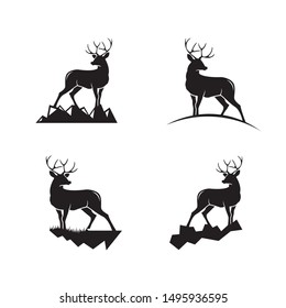 4 set of deer logo design template inspiration for your club, company or business. 