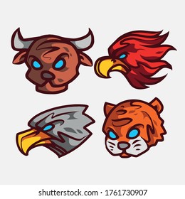 plantilla de logotipo de e-sport de 4 juegos