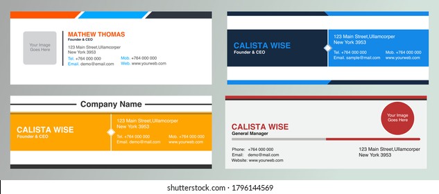 4 set of  flat and modern E-mail signature templates