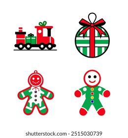 4 conjunto de ilustraciones Navidades Vector diseño