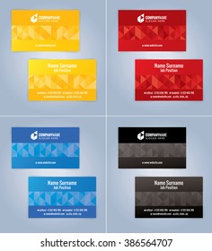 4 Set Modern business card template, Illustration Vector 10